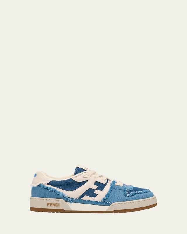 Match Distressed Denim Sneakers